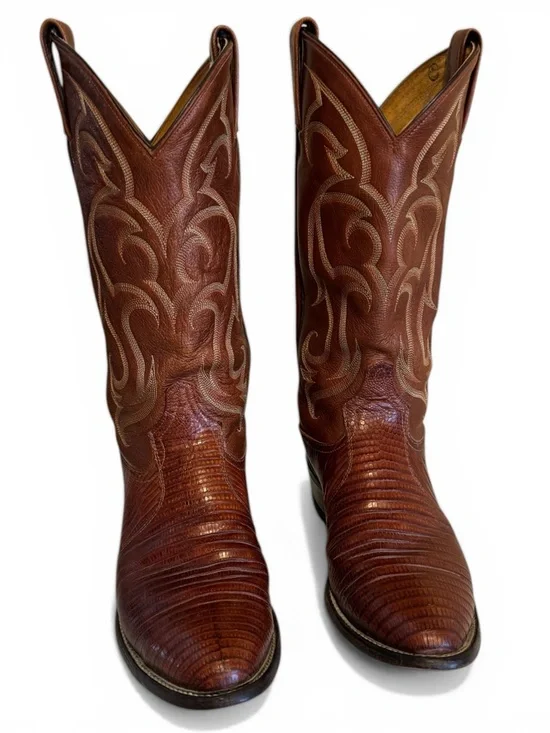 Tony Lama Lizard Cowboy Boots Men’s Western Leather USA Made Size 9.5D - Picture 3 of 13